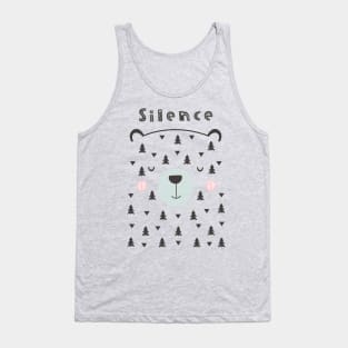 Slience Bear Kids Grils Teen Women Design Tank Top